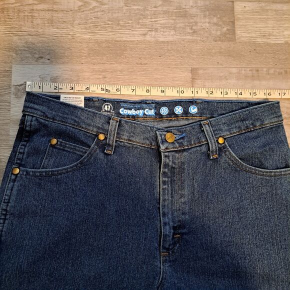Wrangler Men's 47 Cowboy Cut Regular Fit 33x33 Wicking Western Blue Jeans NWT - Picture 6 of 11